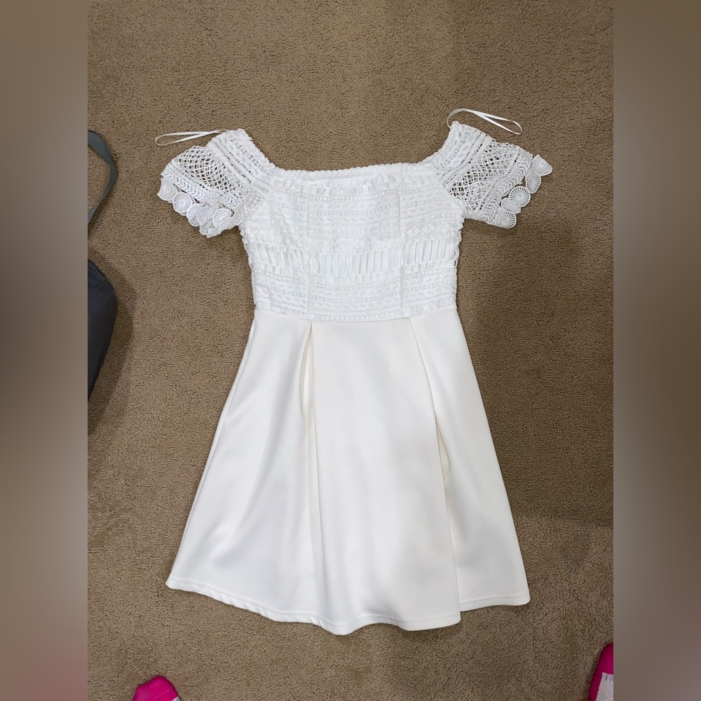 francesca’s white off the shoulder dress